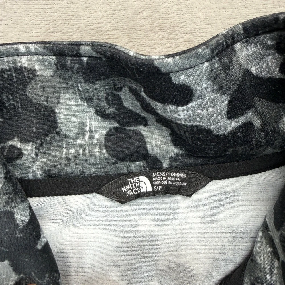The North Face Sweatshirt Men's Small Black White Camo 1/4 Zip Pullover Outdoors